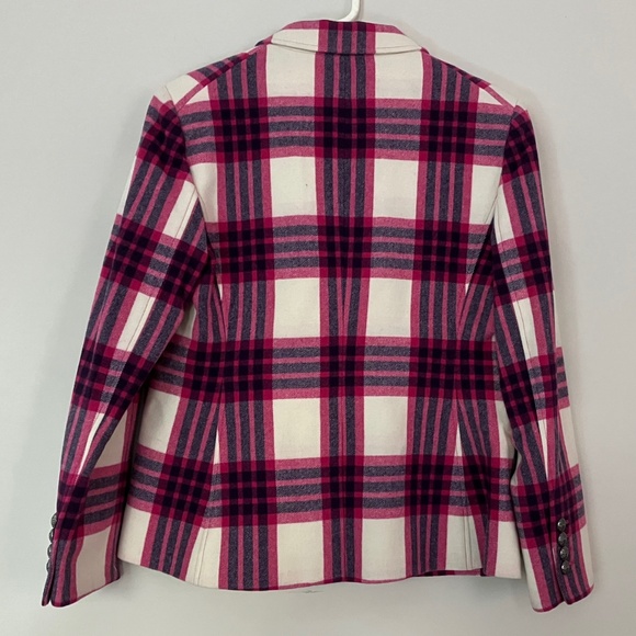 Veronica Beard Fuscia and Cream Plaid Blazer NWT - Picture 3 of 9